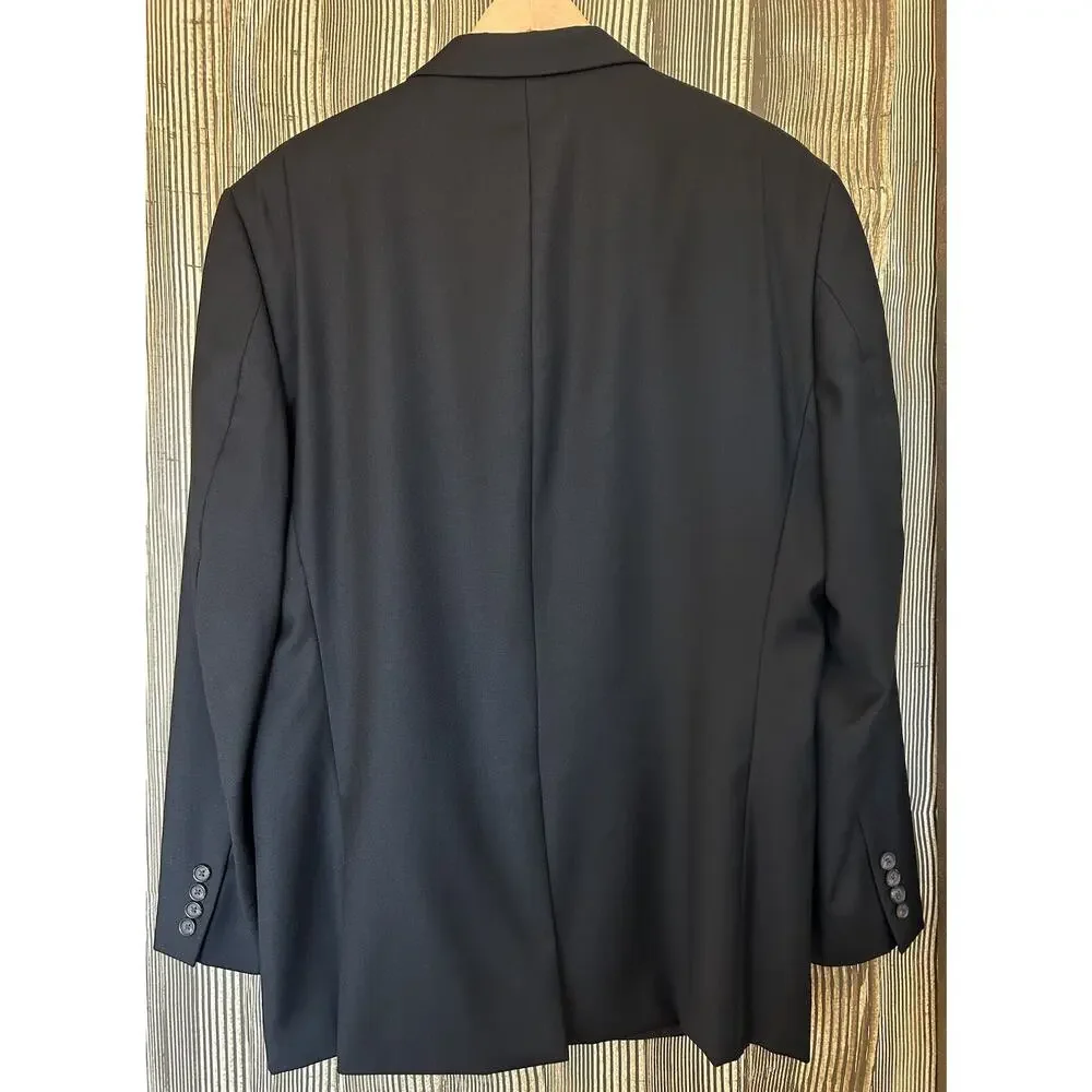 Ralph Lauren Macys 44‎ Men’s 100% Wool 2-Button Blazer Sport Suit Jacket Black